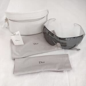 DIOR Luxury Mirror Sunglasses Limited Edition Swarovski Crystals Case Cloth Bag